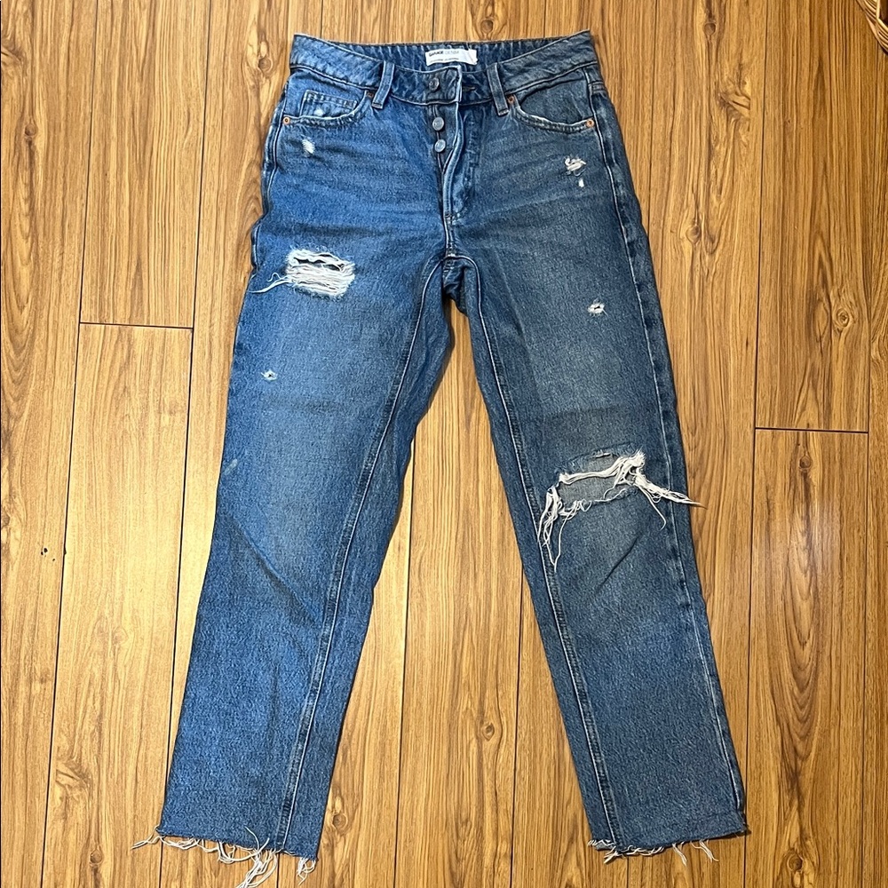 Distressed Blue Jeans
